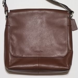 Men's Coach Bag Brown With Navy Strap